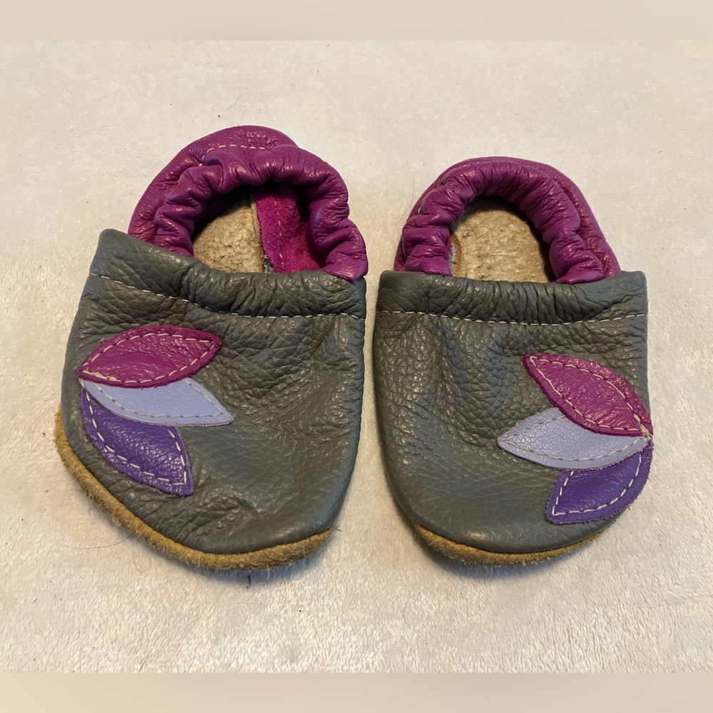 Starry Knight Gray and Purple Baby Moccasins